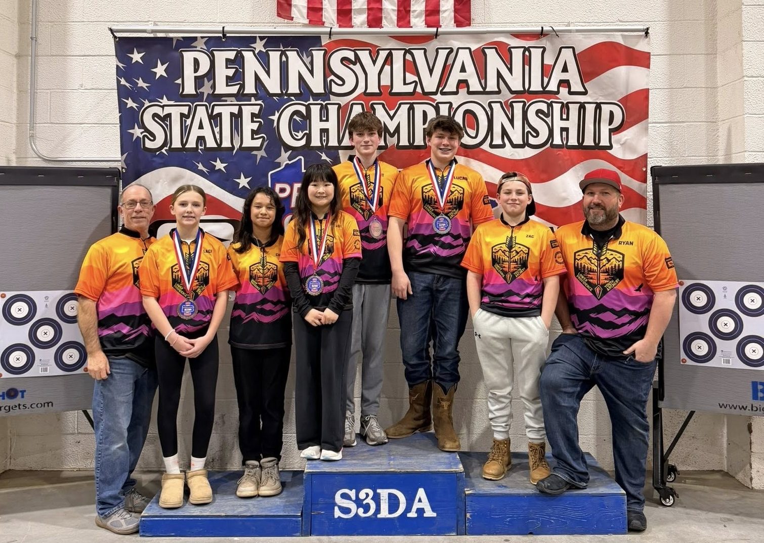 The team lined up together at the 2026 S3DA Pennsylvania State Indoor Championship